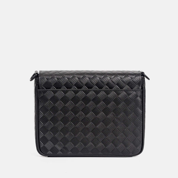 【FREED】編織壓花方格扣斜肩包 - FREED