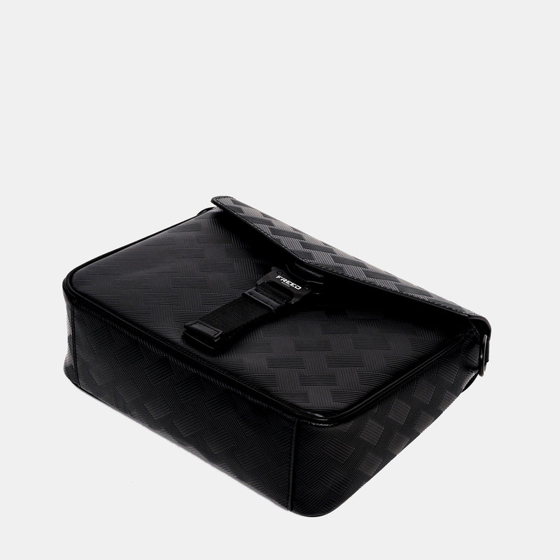 【FREED】編織壓花斜方格扣斜肩包