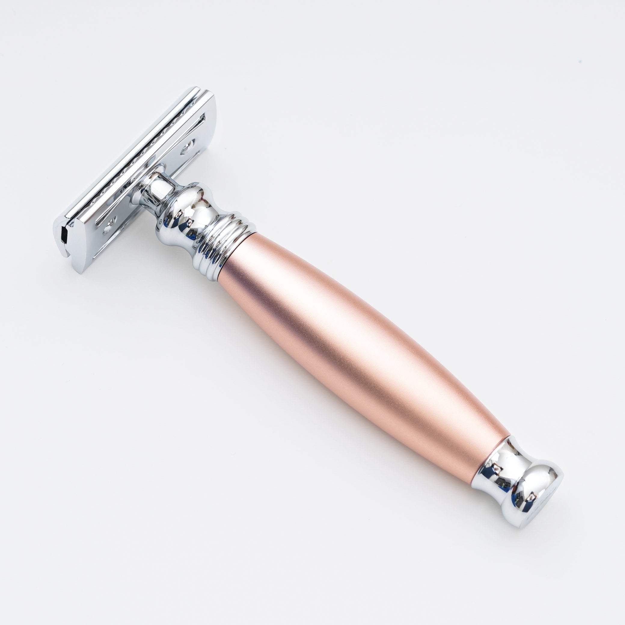 【FREED】封閉式復古雙刃安全刮鬍刀- 玫瑰金 (附刀片10片) - FREED