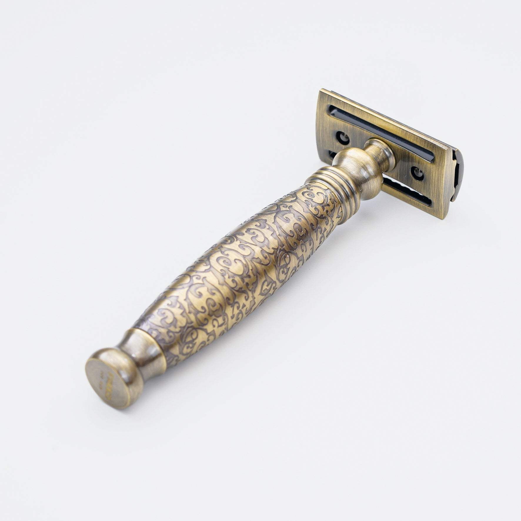 【FREED】封閉式復古雙刃安全刮鬍刀-仿古銅蝕刻雕花 (附刀片10片) - FREED