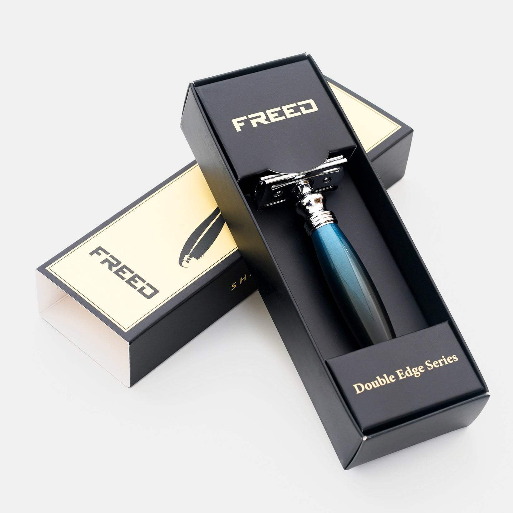 【FREED】封閉式復古雙刃安全刮鬍刀- 銀河藍(附刀片10片) - FREED