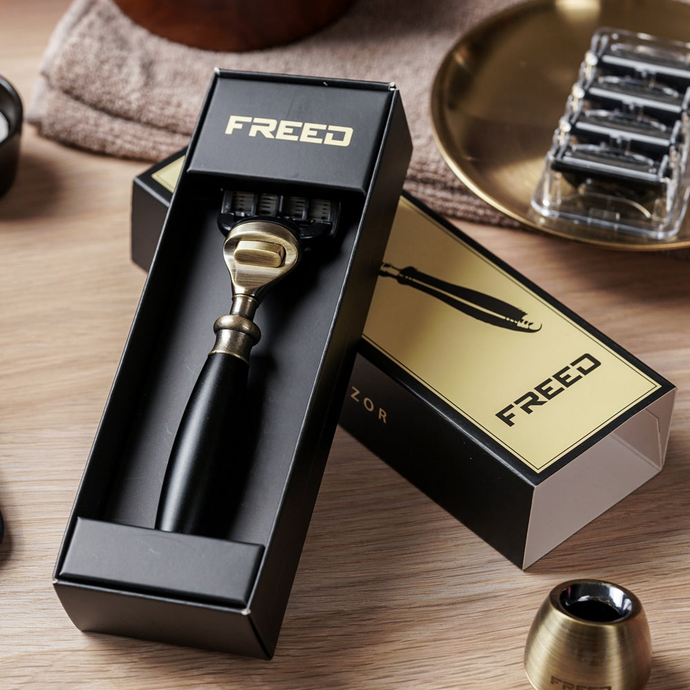 【古銅系列】五刀式刮鬍刀 - 極致黑