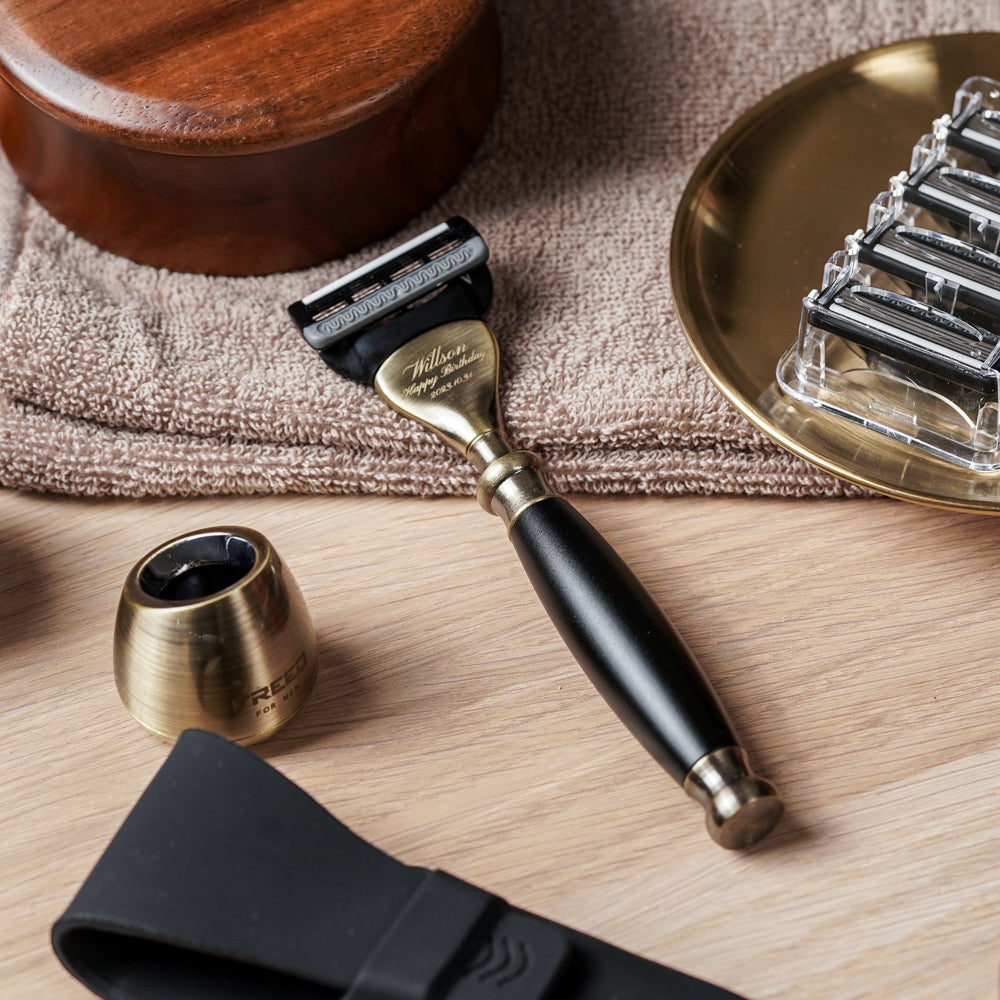 【古銅系列】五刀式刮鬍刀 - 極致黑