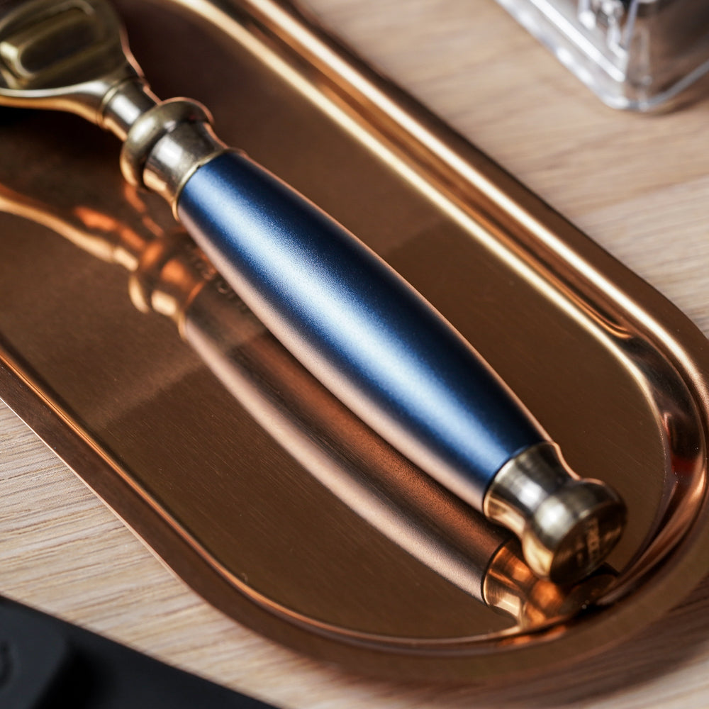 【古銅系列】五刀式刮鬍刀 - 帝王藍