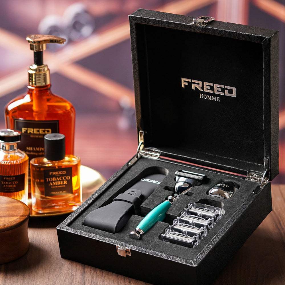 【兩週年特仕款】尊爵四件組刮鬍刀禮盒 - 湖水綠 - FREED