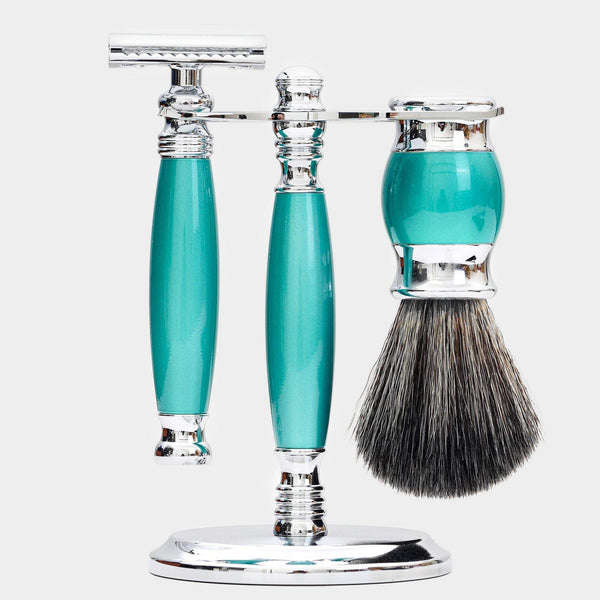 【兩週年特仕款】雙刃式刮鬍刀豪華禮盒四件組 - 湖水綠 - FREED