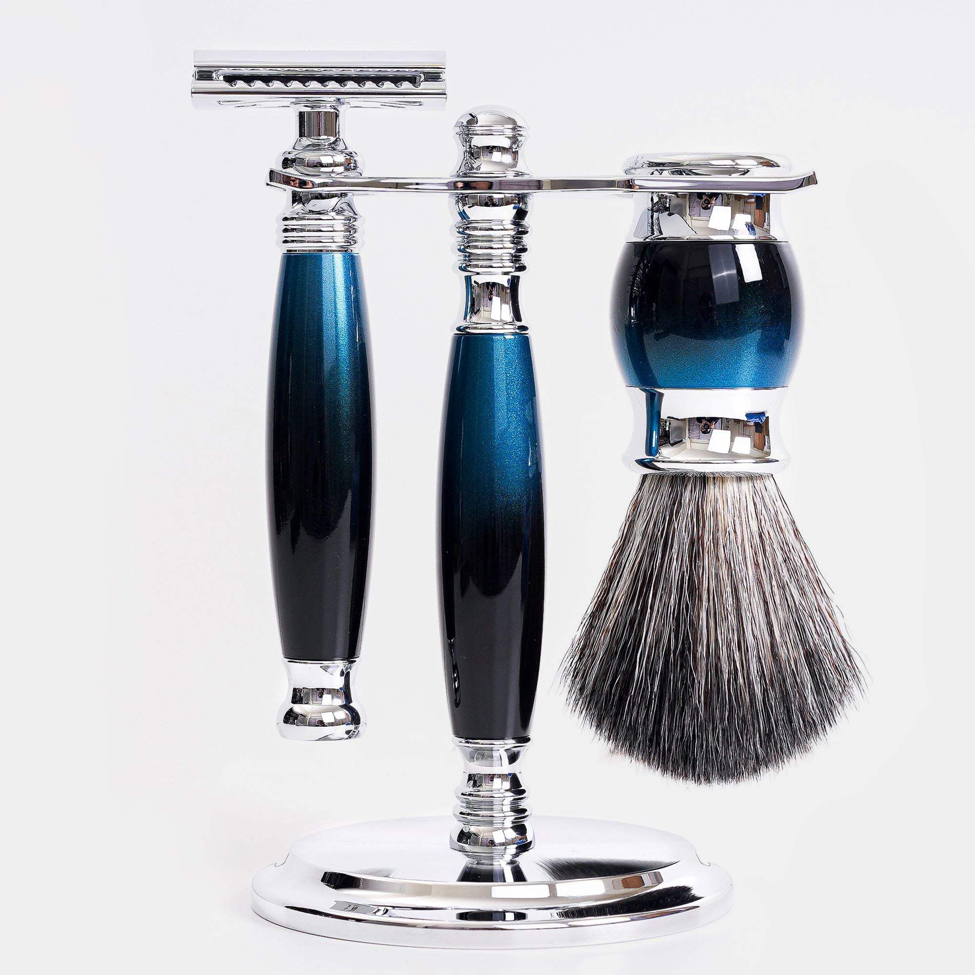 【一周年紀念款】豪華四件雙刃刮鬍刀禮盒 - 銀河藍 - FREED