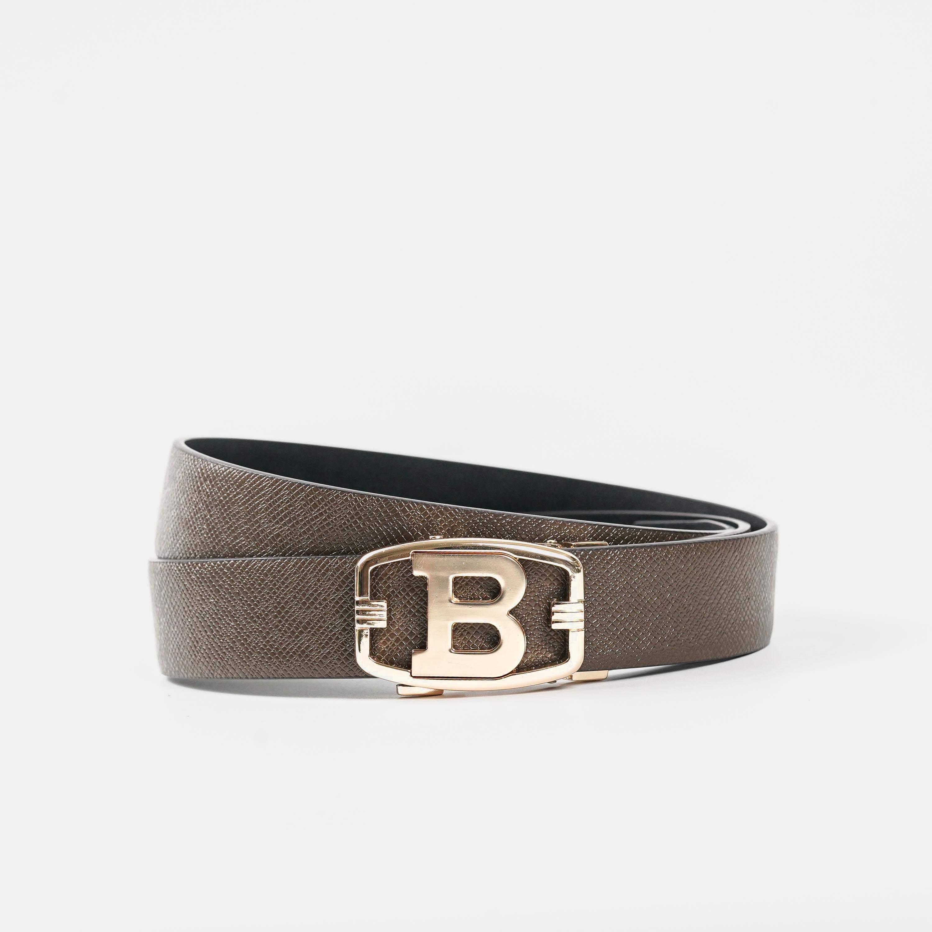 【FREED】時尚英文字母扣頭商務頭層牛皮自動皮帶 - FREED