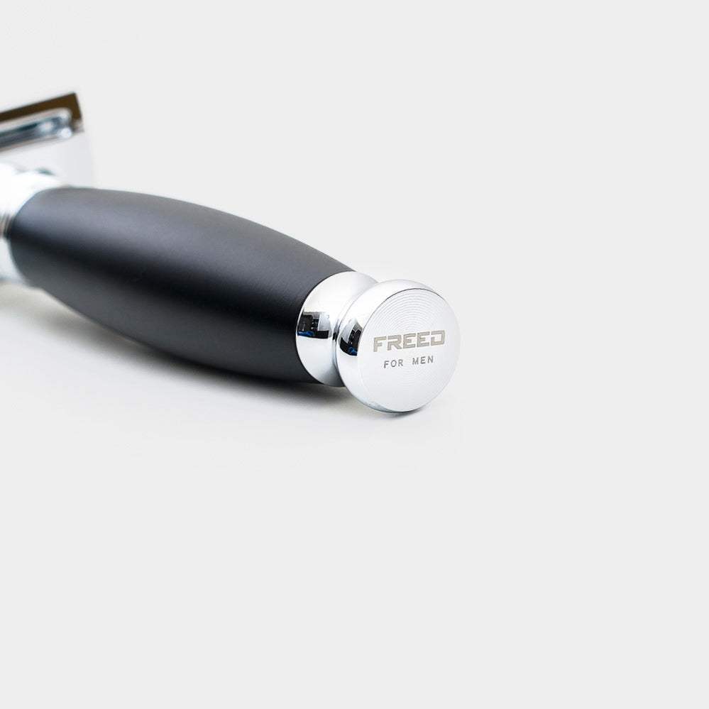 【FREED】封閉式復古雙刃安全刮鬍刀- 極致黑 (附刀片10片) - FREED