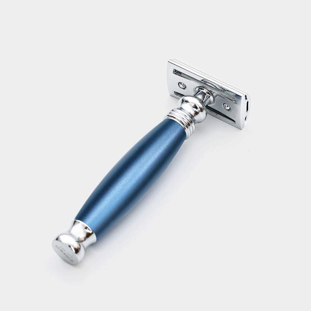 【FREED】封閉式復古雙刃安全刮鬍刀- 時尚藍 (附刀片10片) - FREED