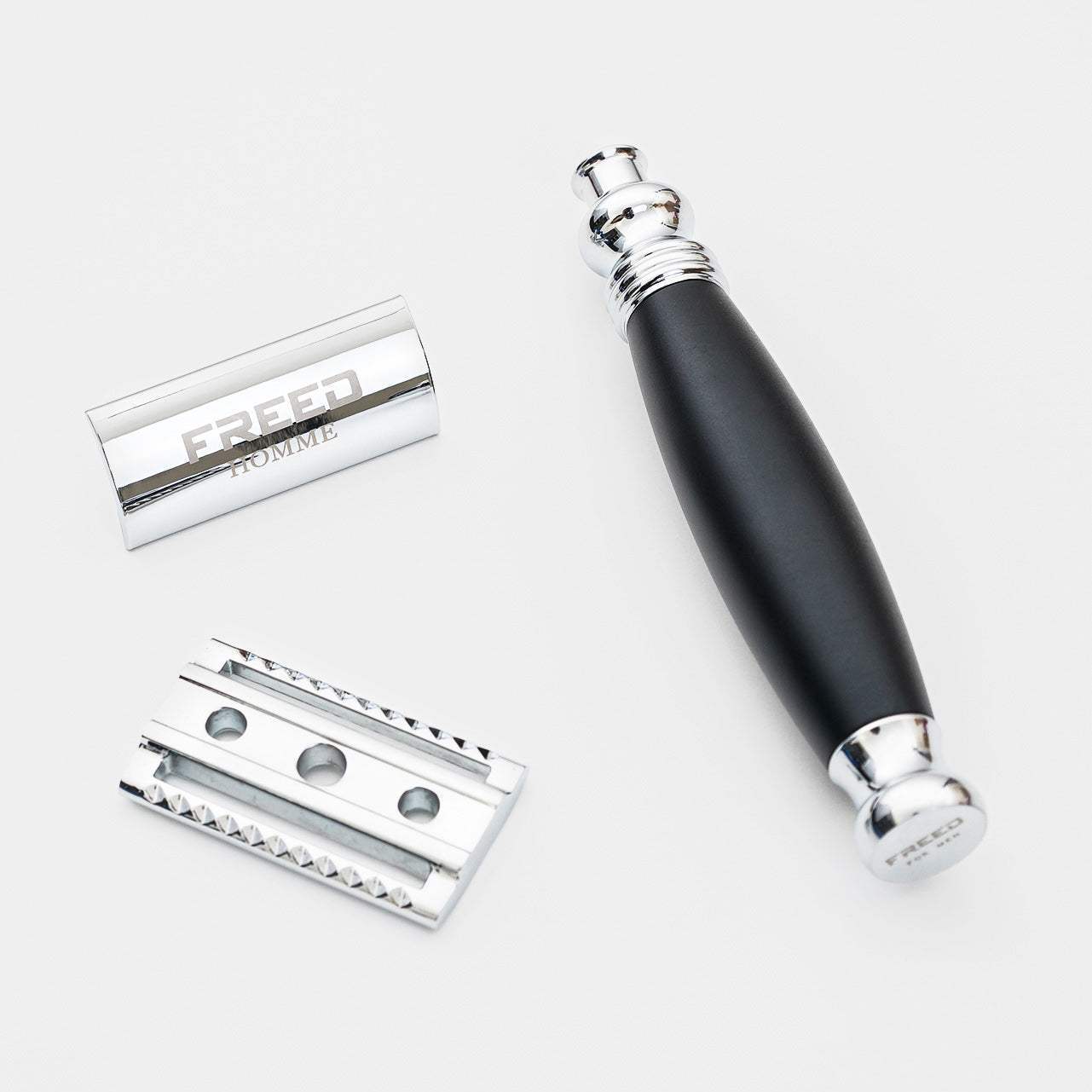 【FREED】封閉式復古雙刃安全刮鬍刀- 極致黑 (附刀片10片) - FREED