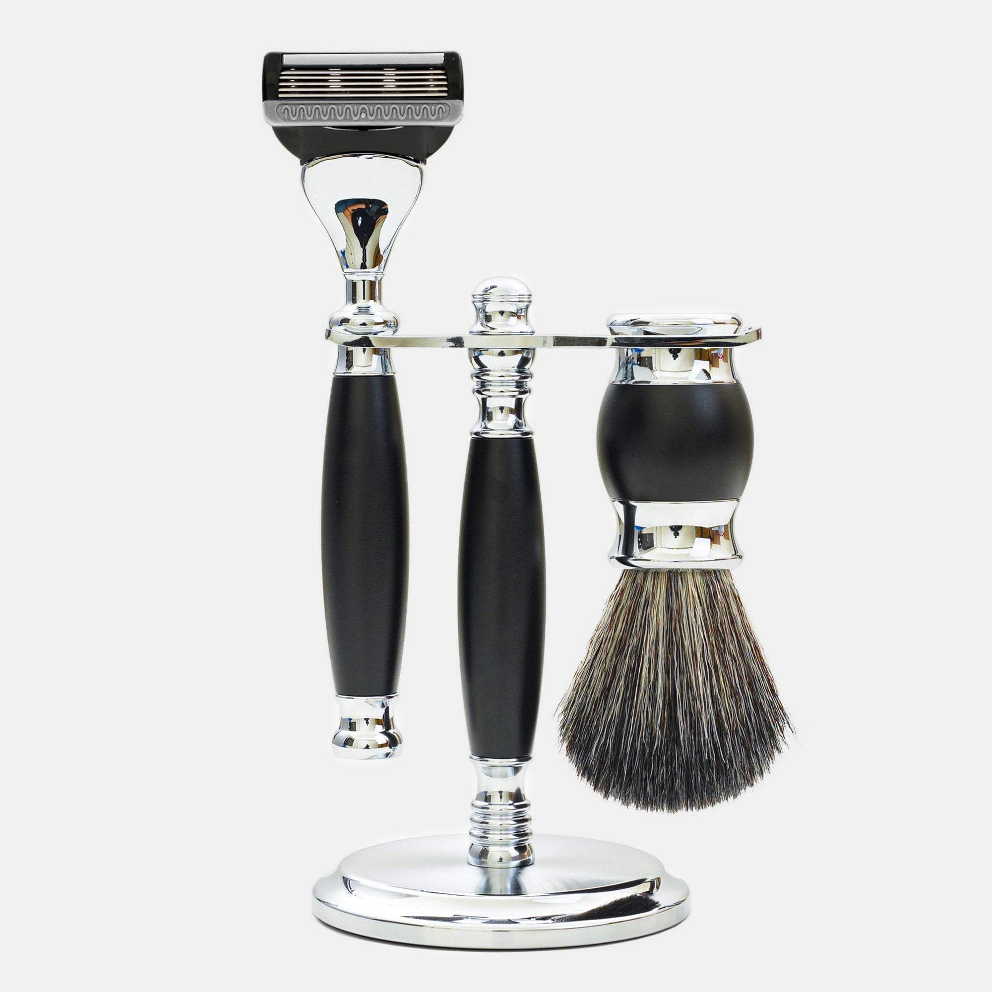 五刀式刮鬍刀豪華禮盒四件組 - 極致黑 - FREED