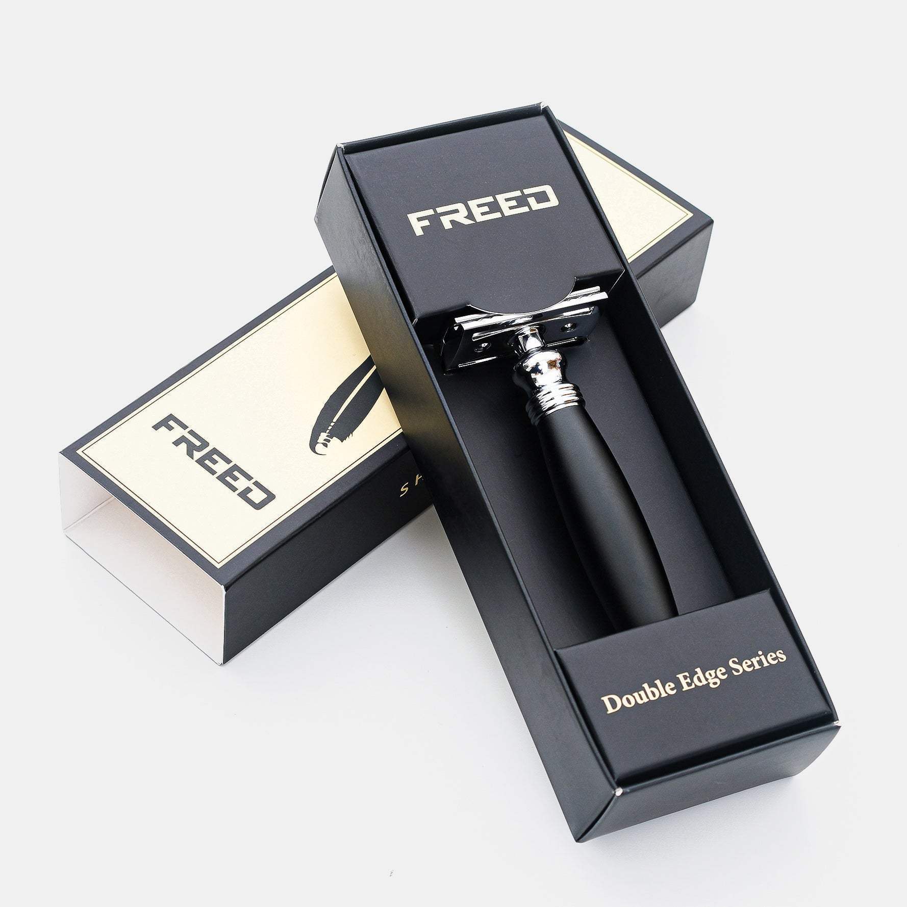 【FREED】封閉式復古雙刃安全刮鬍刀- 極致黑 (附刀片10片) - FREED
