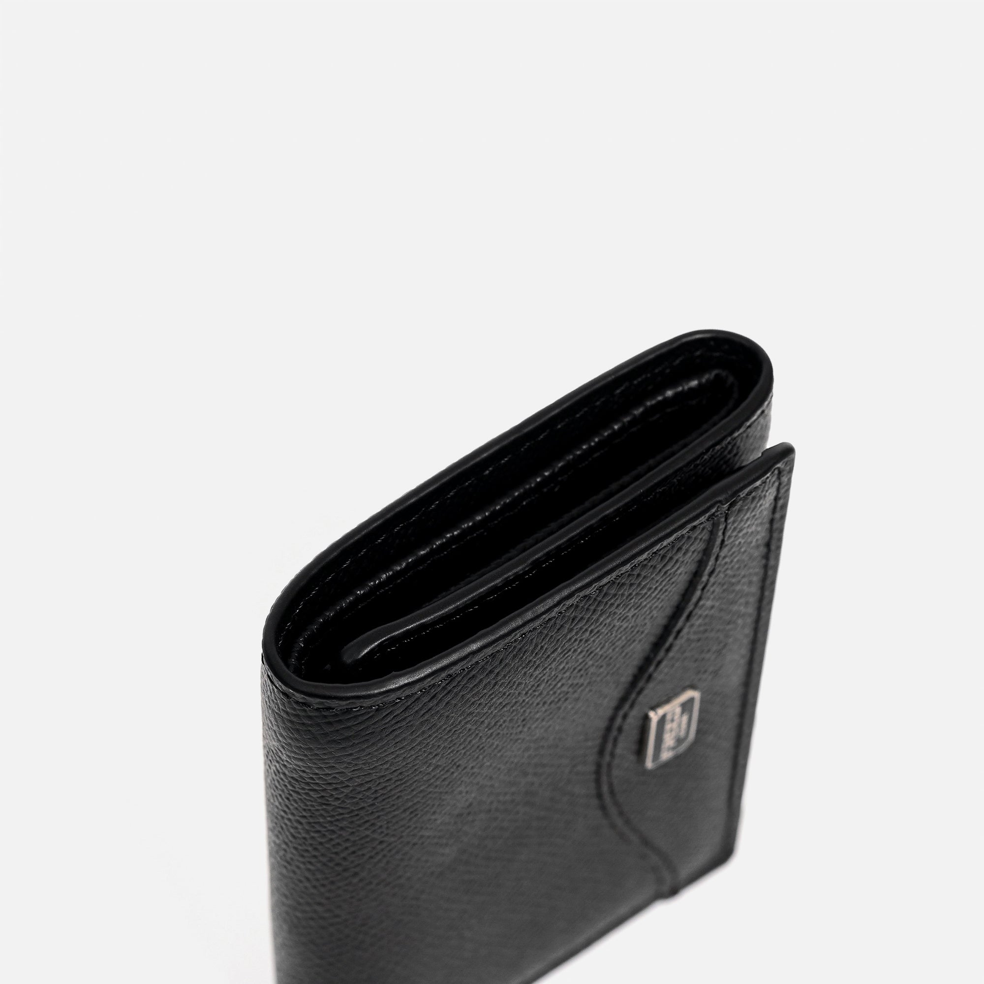 【FREED】經典 Epsom 粒面真皮短夾 三折短夾 - 黑色