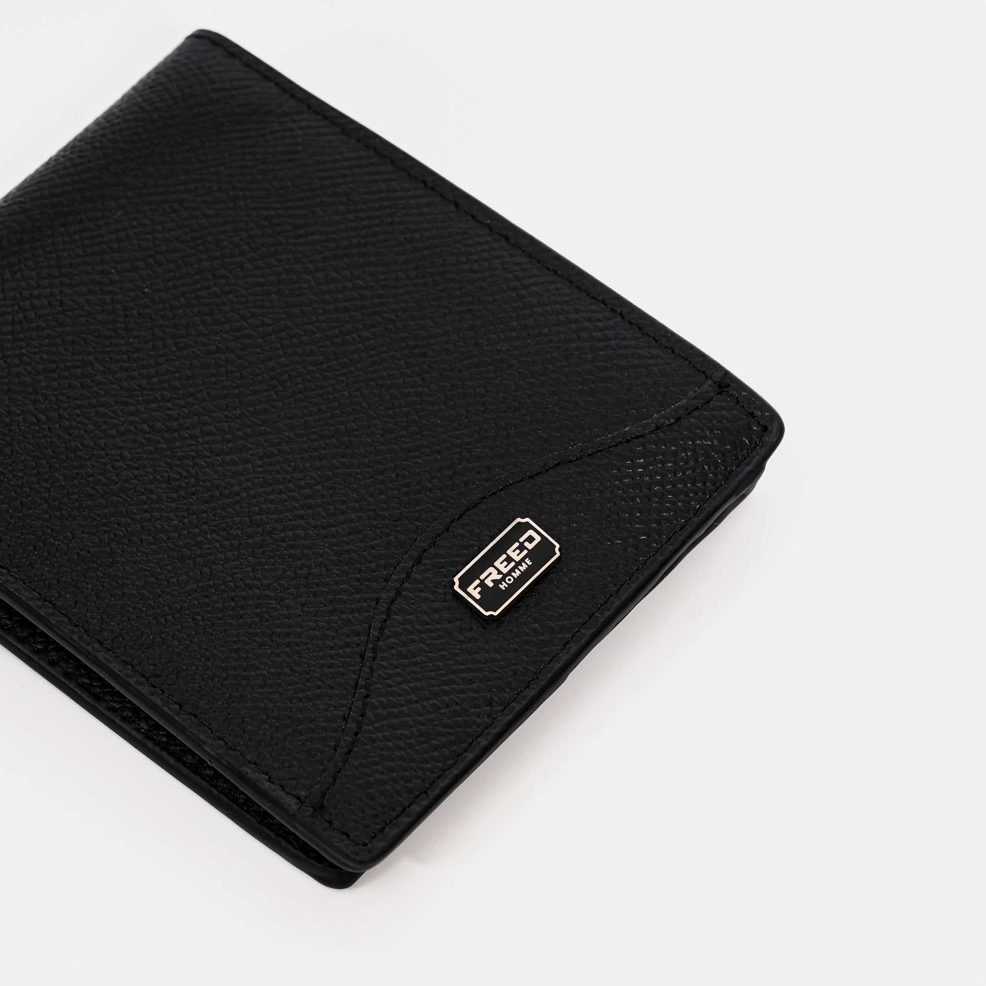 【FREED】經典 Epsom 粒面真皮短夾 - 黑色
