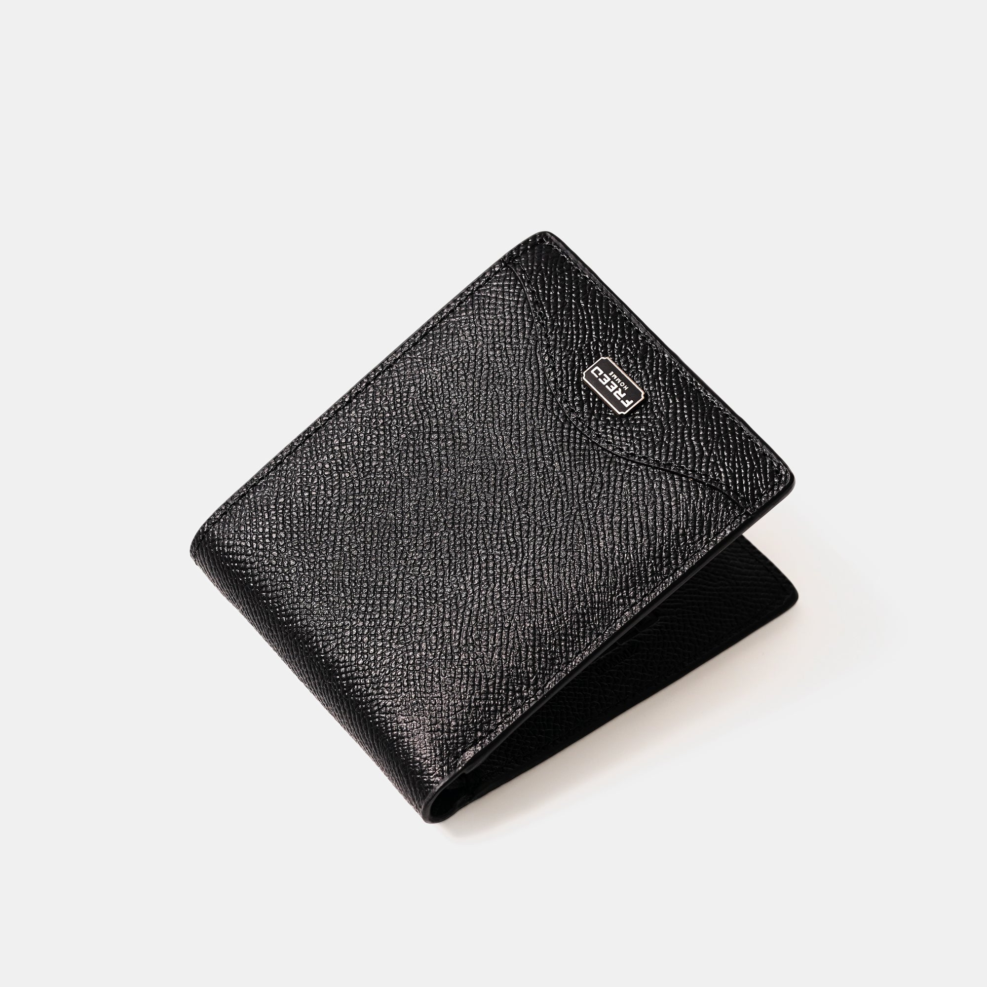 【FREED】經典 Epsom 粒面真皮短夾 - 黑色