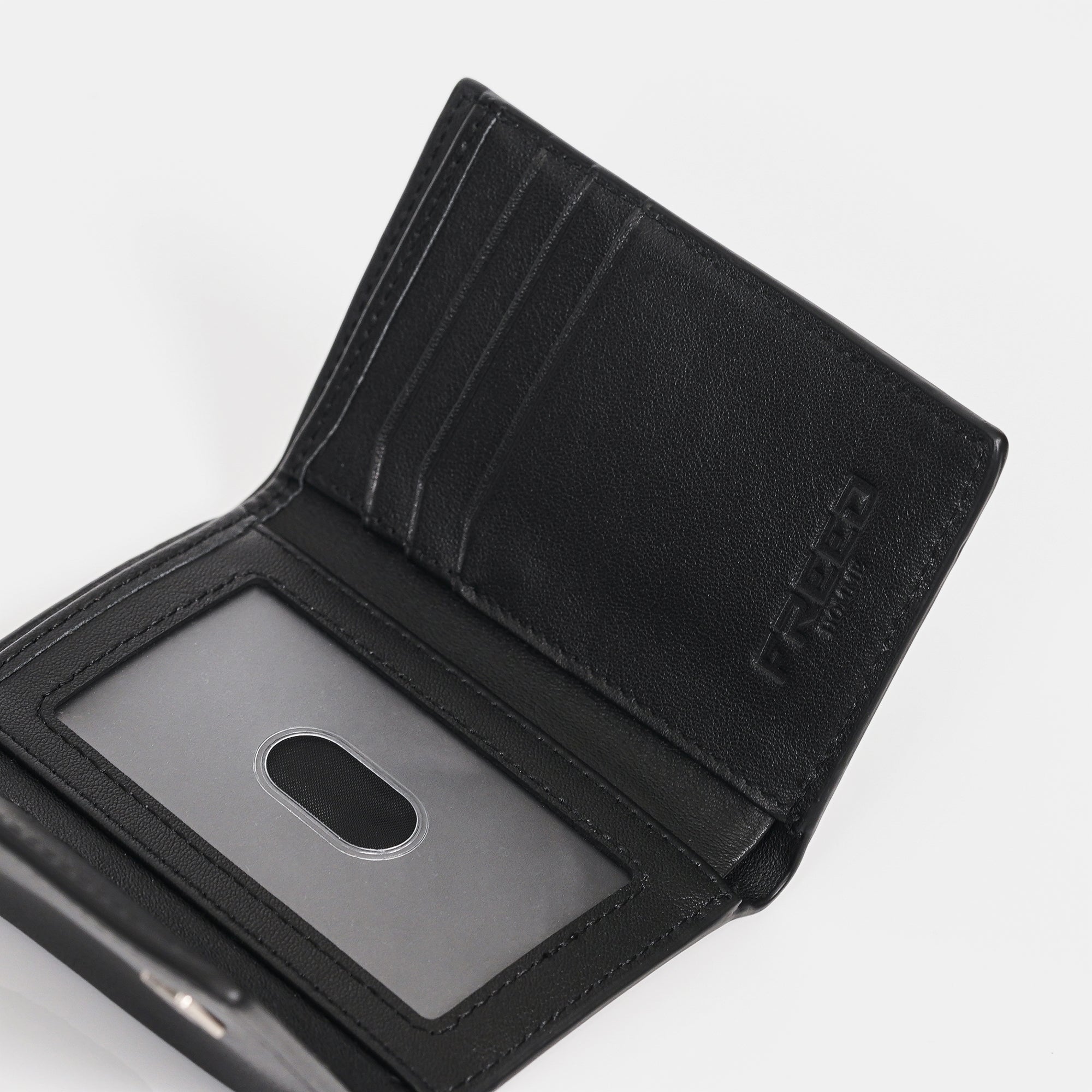 【FREED】紳士極潤頭層納帕(Nappa)真皮三折短夾 - 黑色