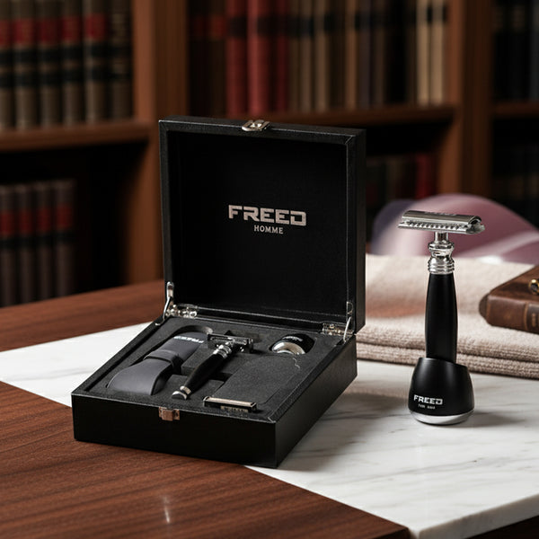 【FREED】尊爵四件組雙刃安全刮鬍刀禮盒 - 極致黑 細節展示