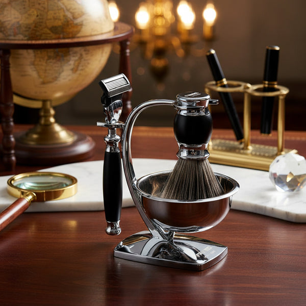 經典黑金配色,質感銀色金屬與實木,展現品味,FREED 客製化刻字。