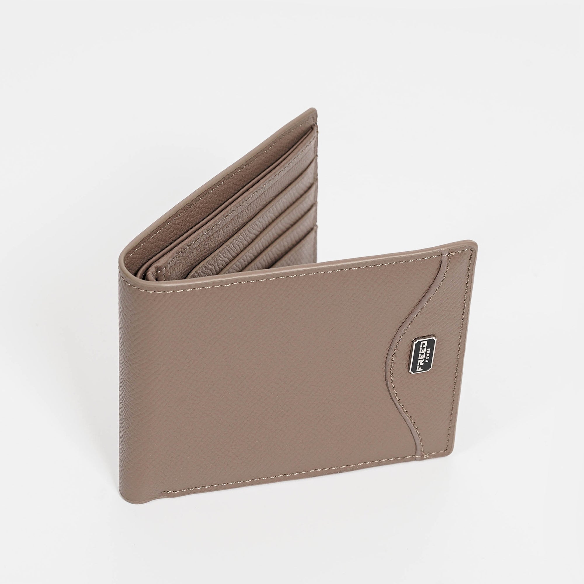 【FREED】經典 Epsom 粒面真皮短夾 - 沙丘棕