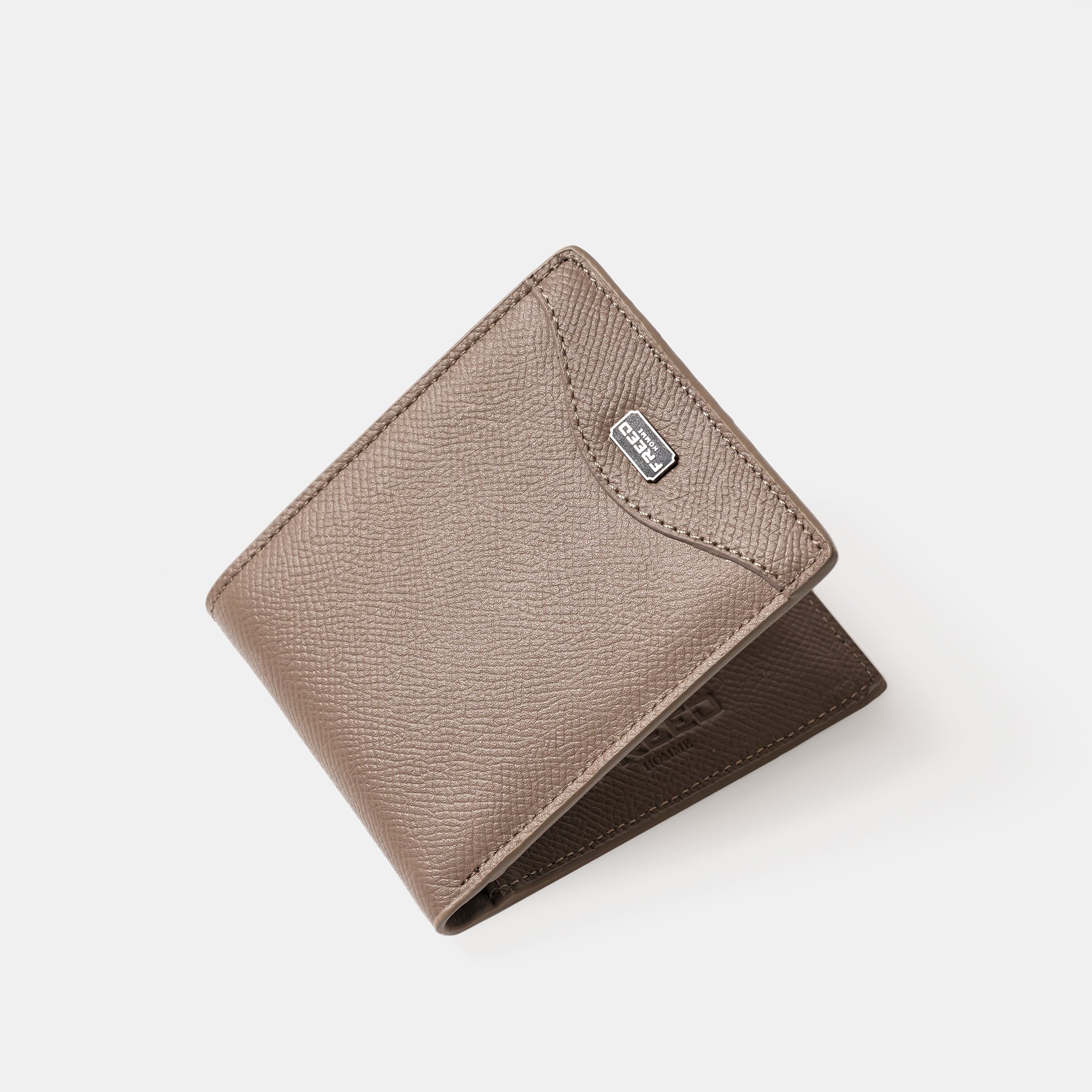 【FREED】經典 Epsom 粒面真皮短夾 - 沙丘棕