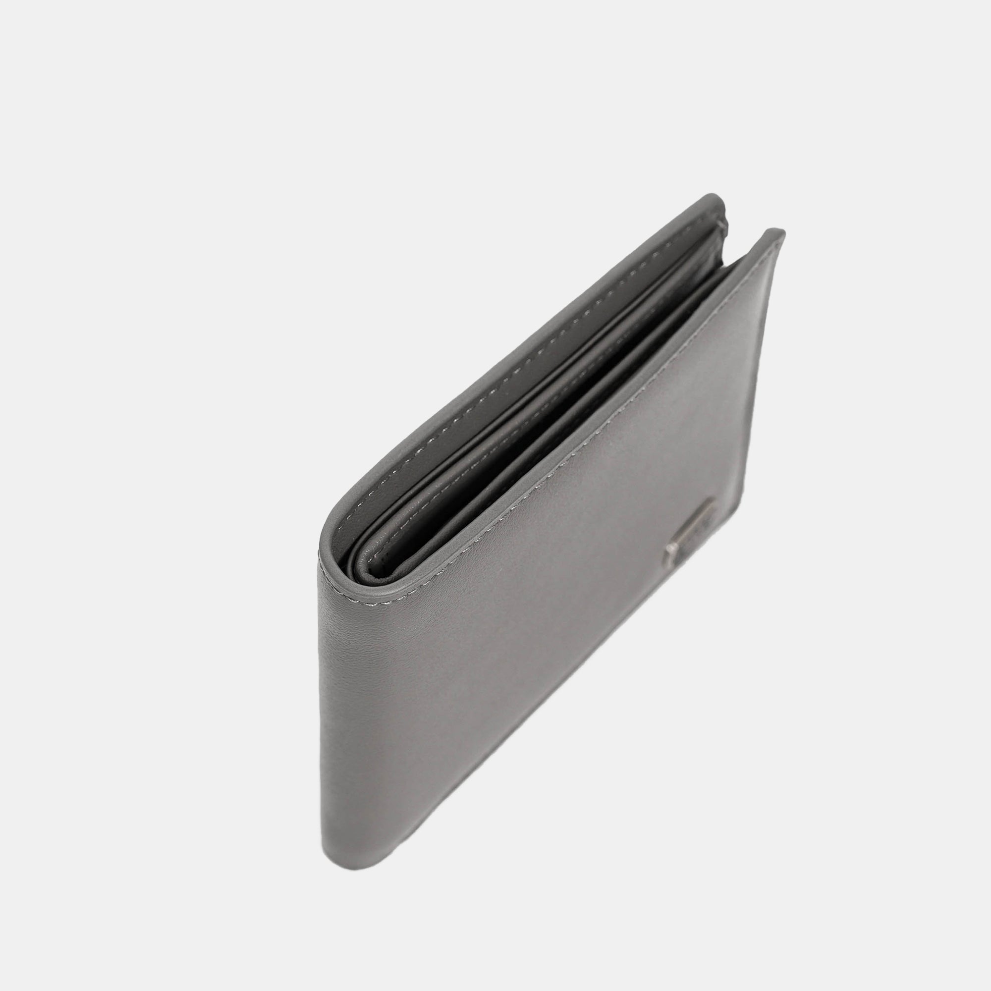 【FREED】紳士極潤頭層納帕(Nappa)真皮短夾 - 鉑金灰