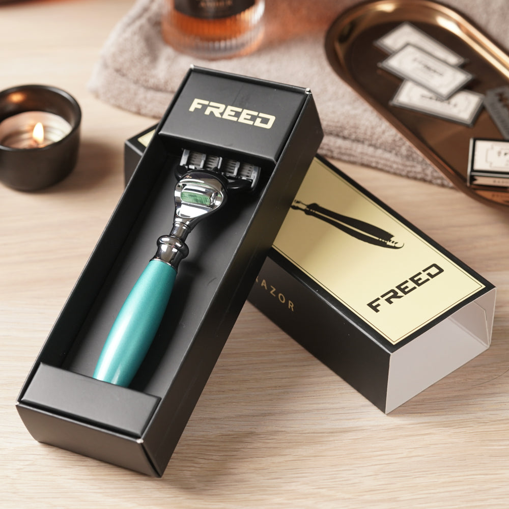 【兩週年特仕款】五刀式刮鬍刀 - 湖水綠