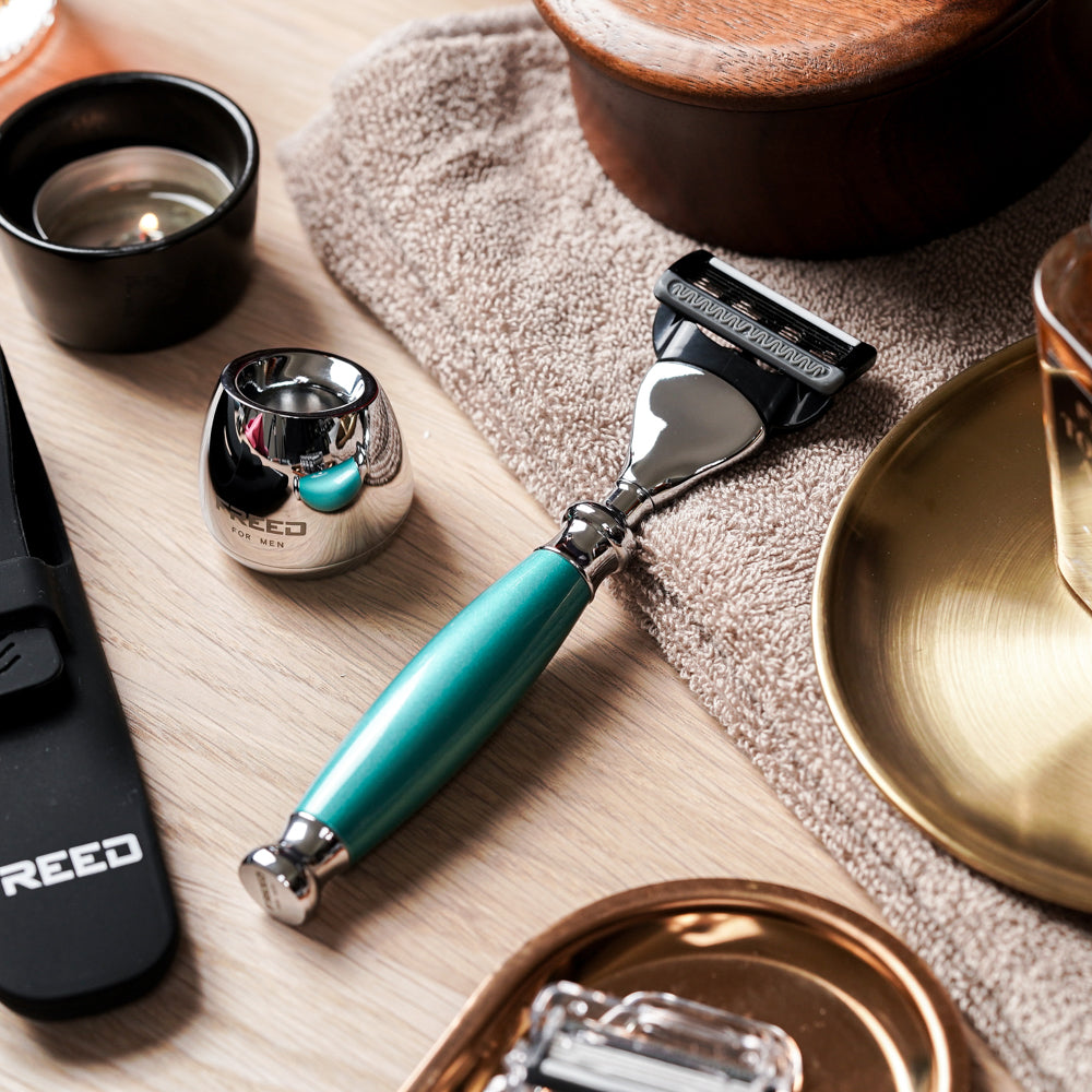 【兩週年特仕款】五刀式刮鬍刀 - 湖水綠