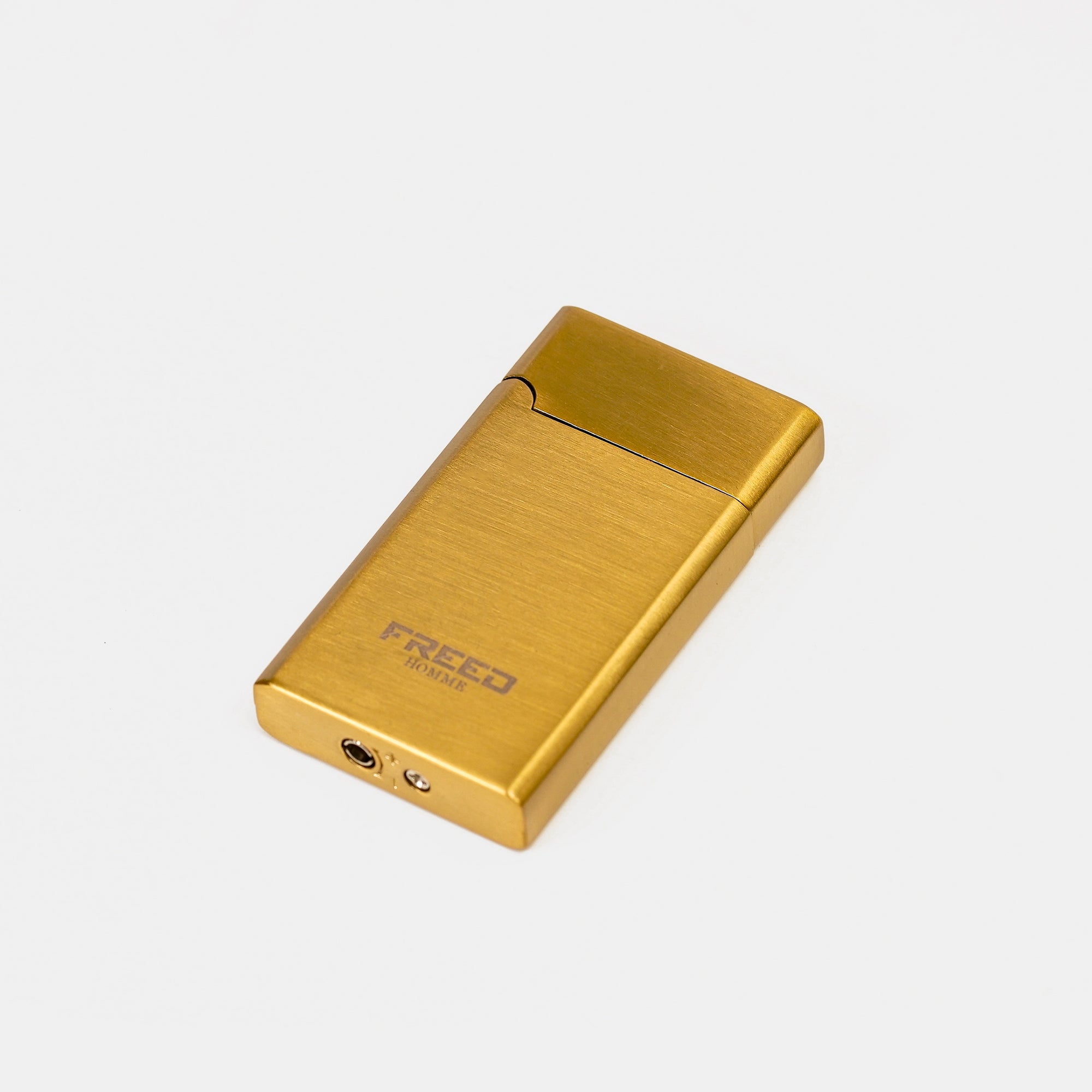 【FREED】金屬拉絲微光瓦斯打火機 - 古銅金