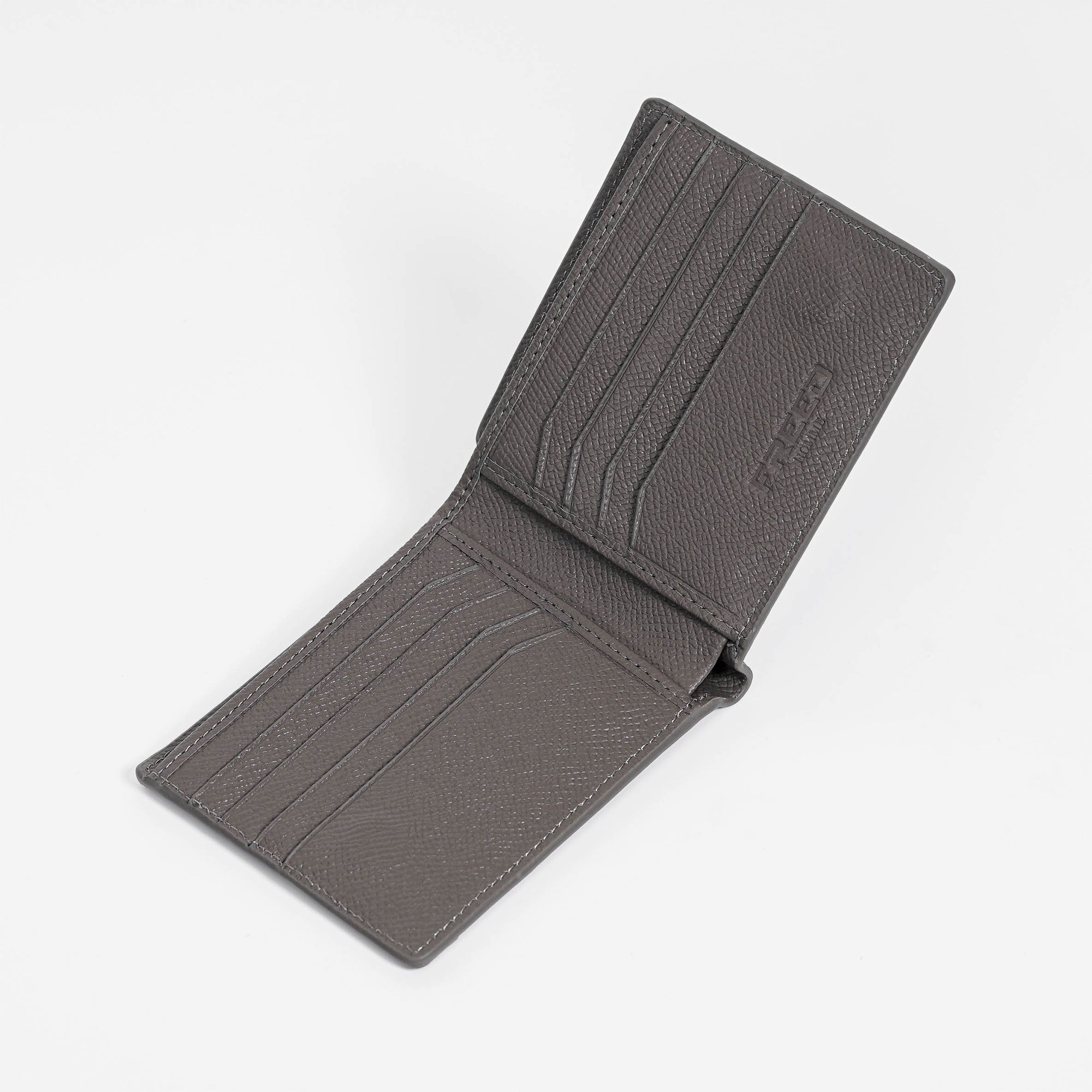 【FREED】經典 Epsom 粒面真皮短夾 - 鉑金灰