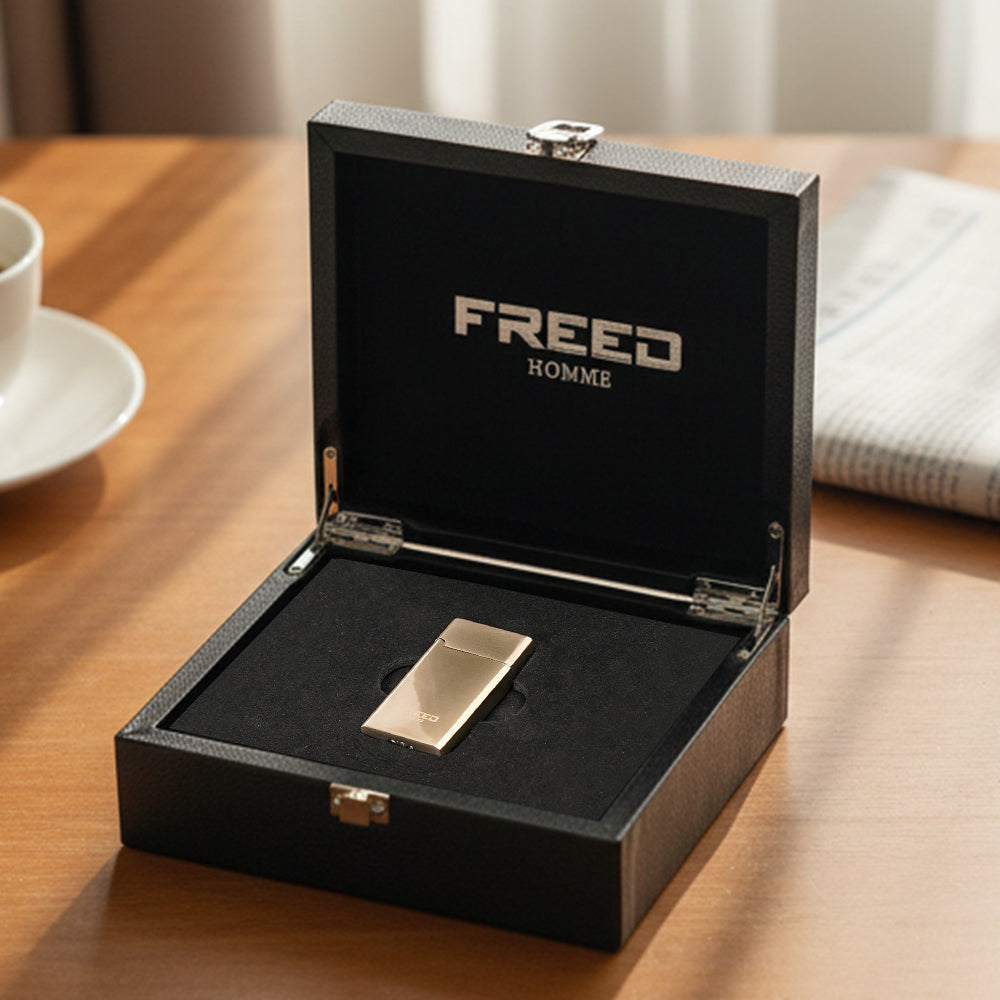 【FREED】金屬拉絲微光瓦斯打火機 - 霧面銀