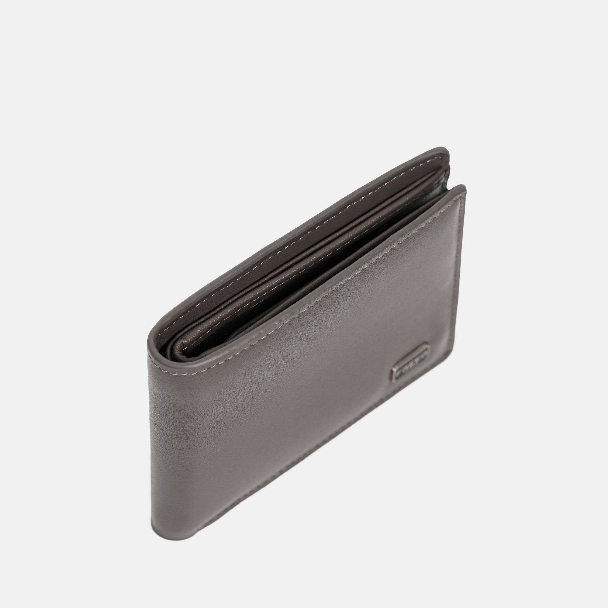 【FREED】紳士極潤頭層納帕(Nappa)真皮短夾 - 鈦光灰