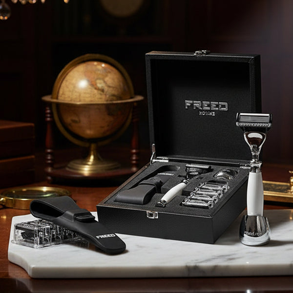 【兩週年特仕款】尊爵四件組刮鬍刀禮盒 - 珍珠白