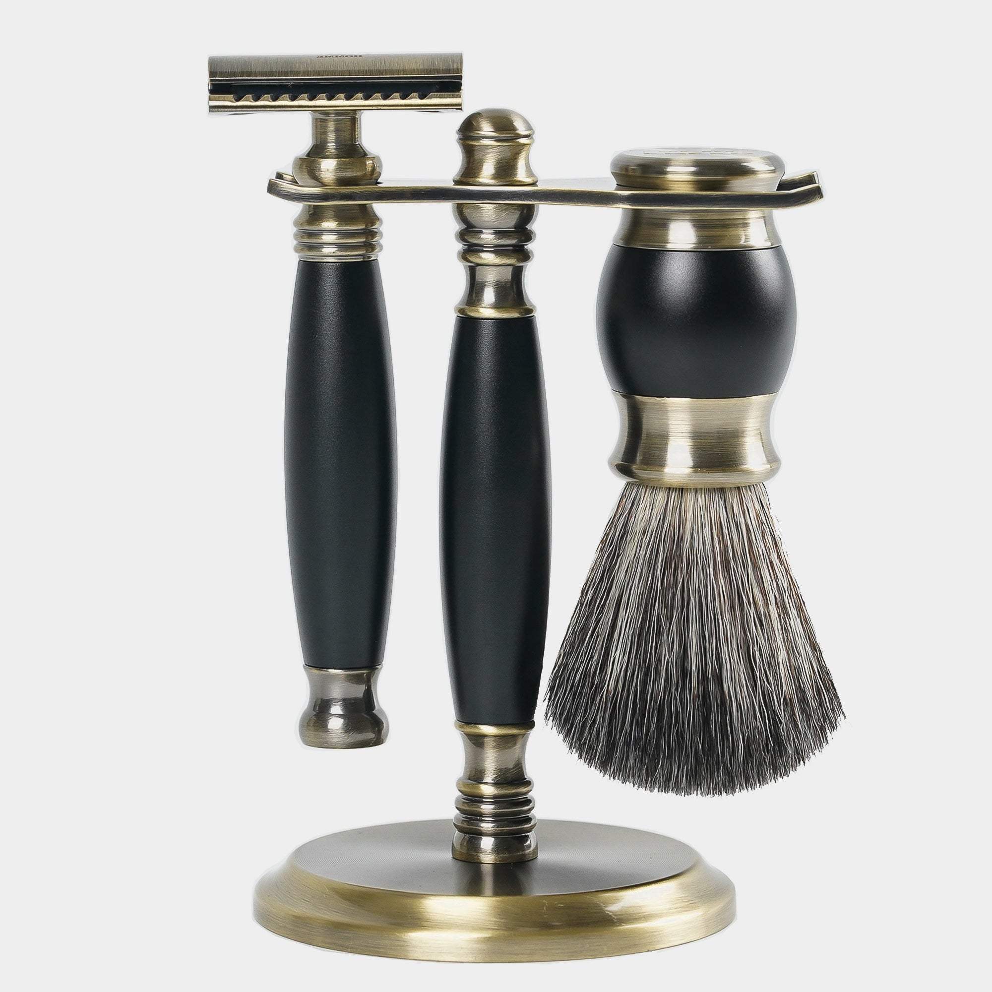 【FREED】雙刃式古銅刮鬍刀豪華禮盒四件組 - 極致黑 - FREED