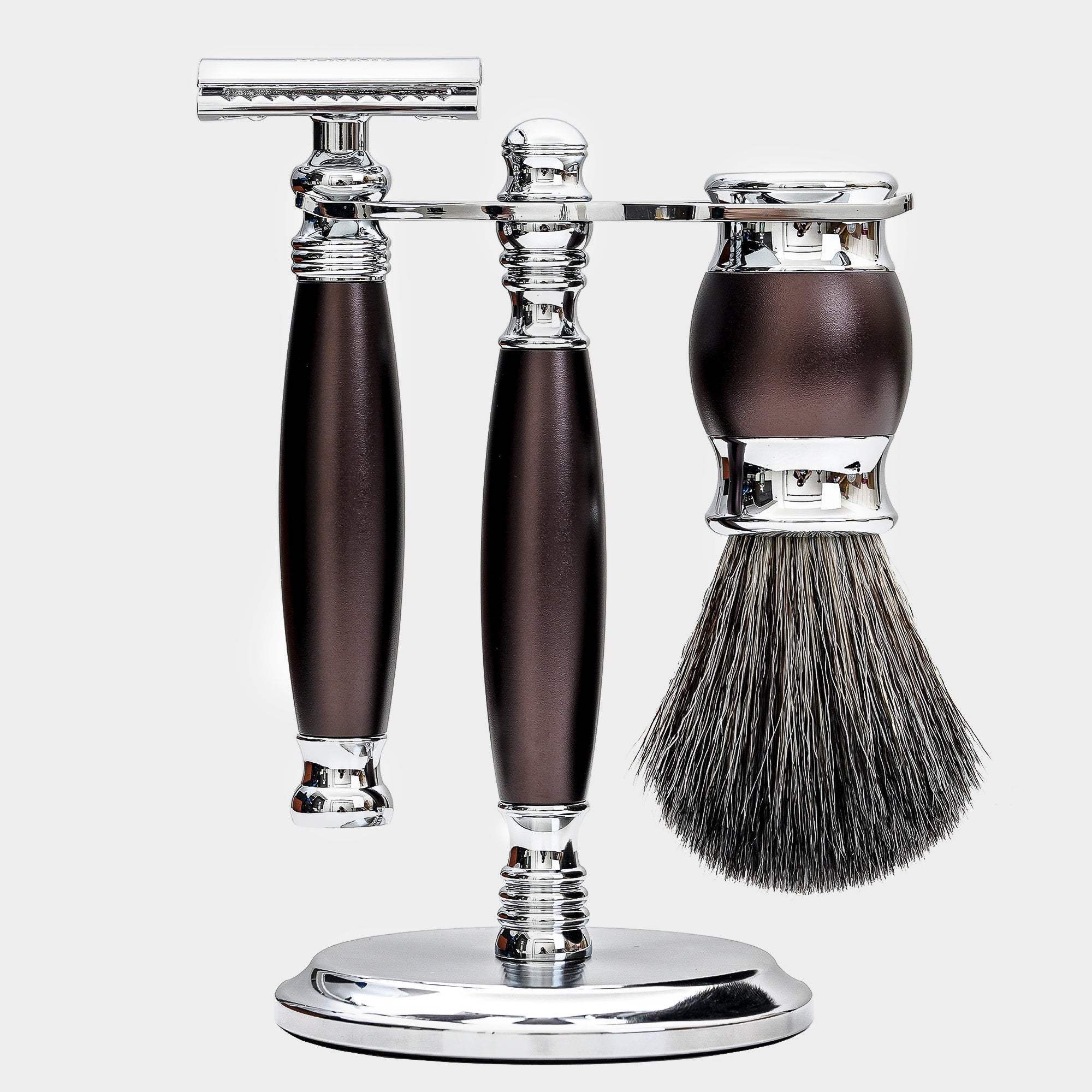 【FREED】豪華四件雙刃刮鬍刀禮盒- 馬鞍棕 - FREED