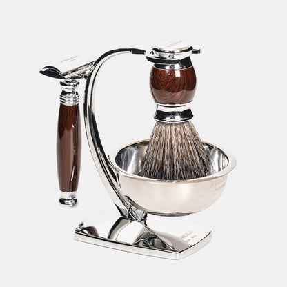 紫紅檀木質感，閃耀金屬光澤，側視角度，展現男士品味。FREED 客製化刻字