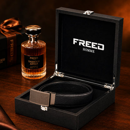 【FREED】槍色網點紋扣荔枝紋真皮皮帶