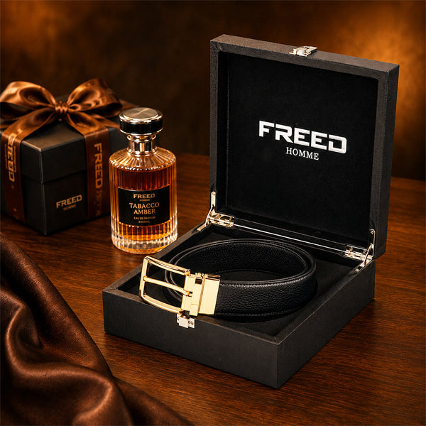 【FREED】亮金旋轉式方扣荔枝紋真皮皮帶
