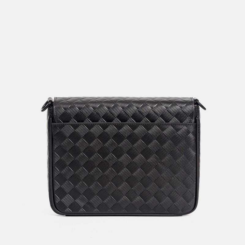 【FREED】編織壓花方格扣斜肩包 - FREED