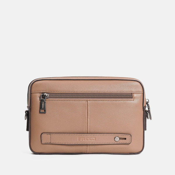 【FREED】手工拼色真皮郵差包 斜背包 - FREED