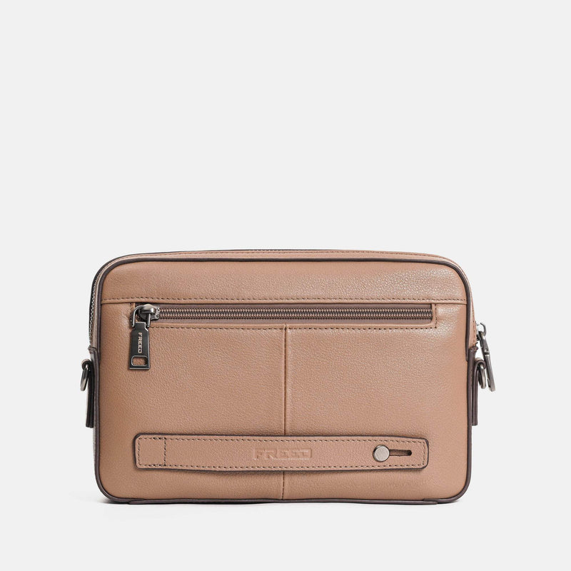 【FREED】手工拼色真皮郵差包 斜背包 - FREED