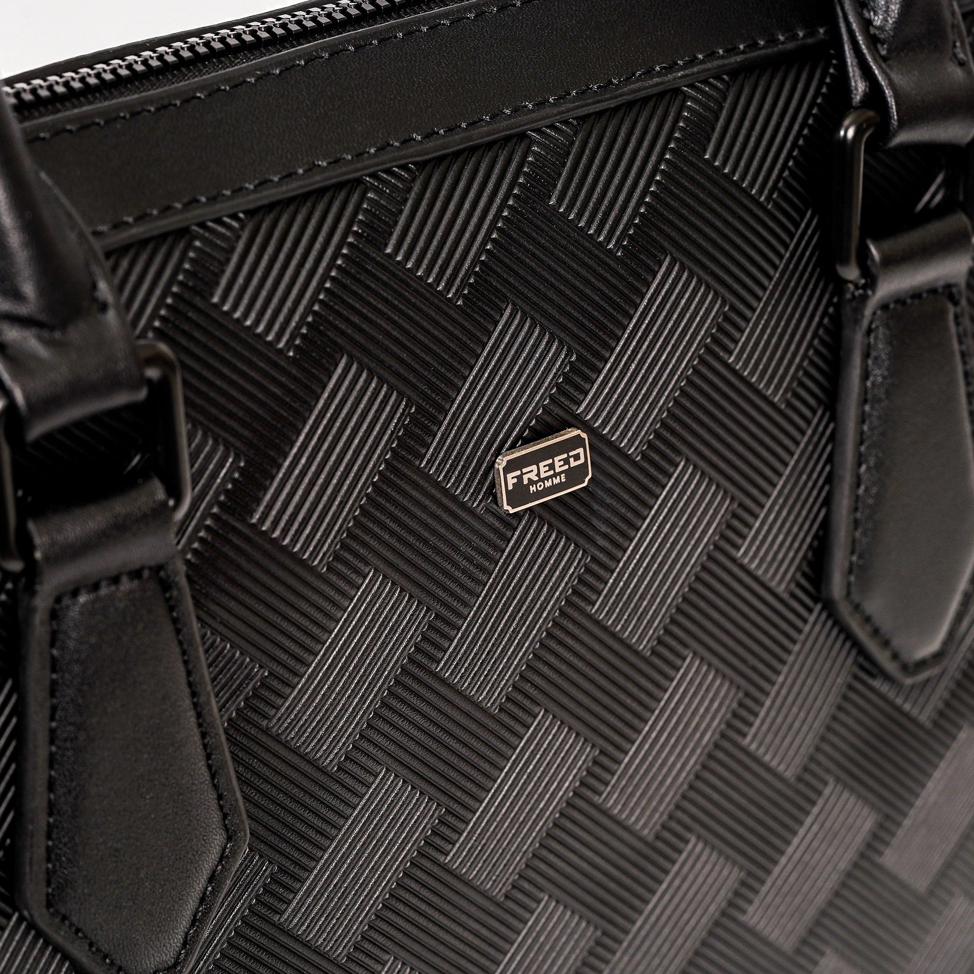 【FREED】編織壓花斜方格公事包