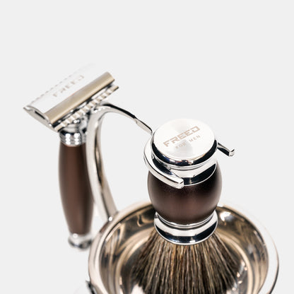 【FREED】雙刃式刮鬍刀天行者禮盒五件組 - 馬鞍棕