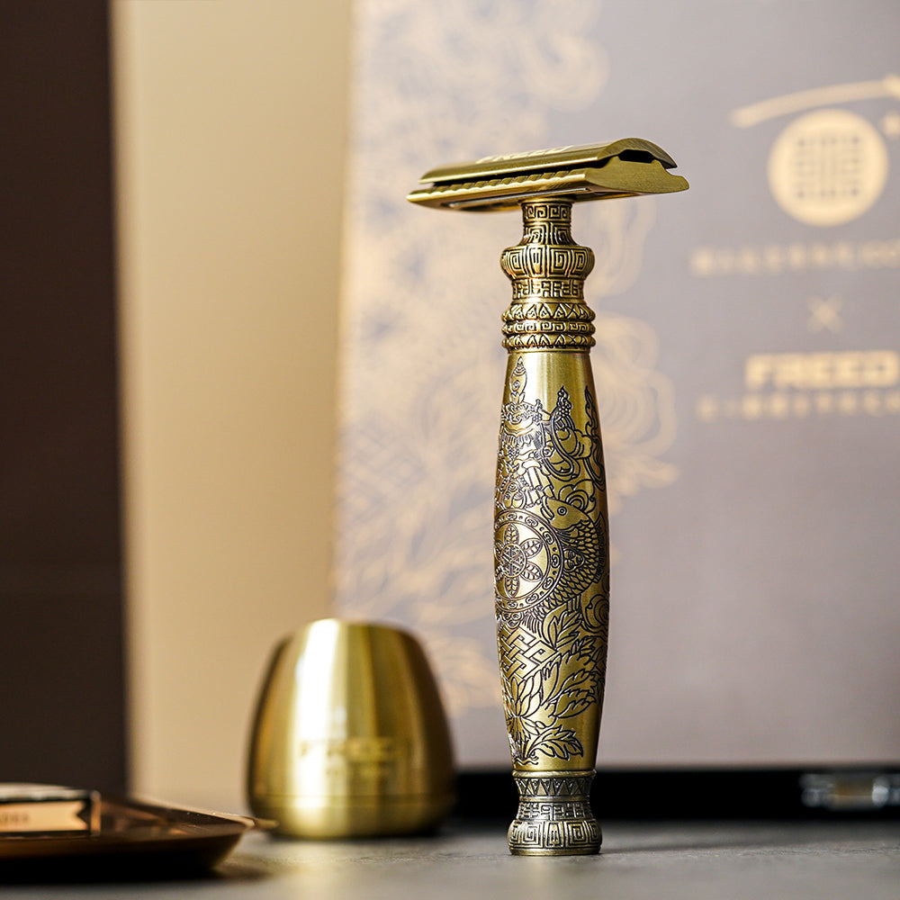 【FREED X 國立故宮博物院】  一百周年限定紀念款 - 雙刃式四件組刮鬍刀禮盒