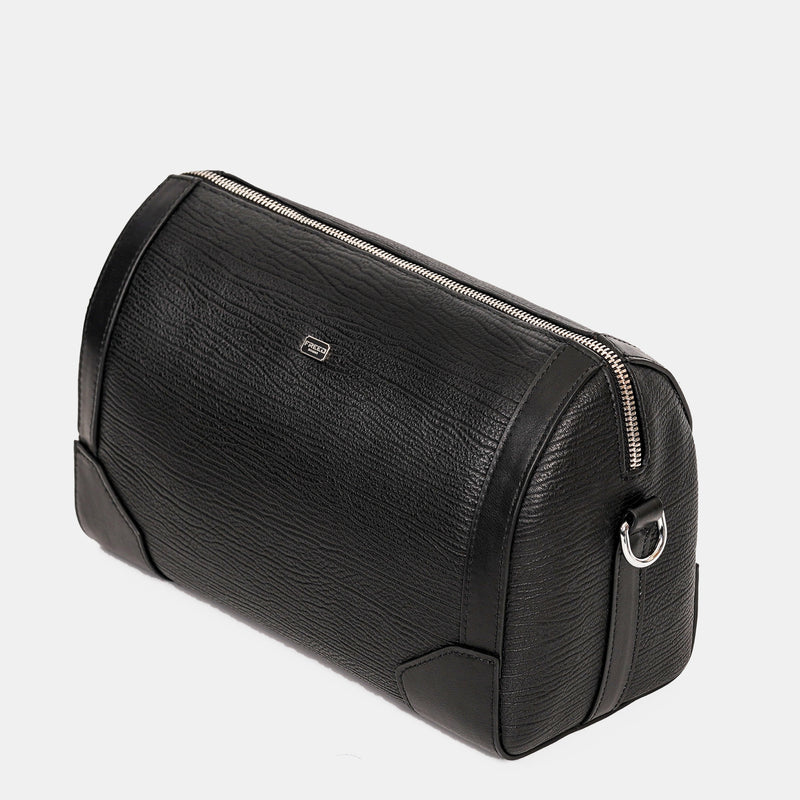 【FREED】真皮壓紋圓筒斜背包