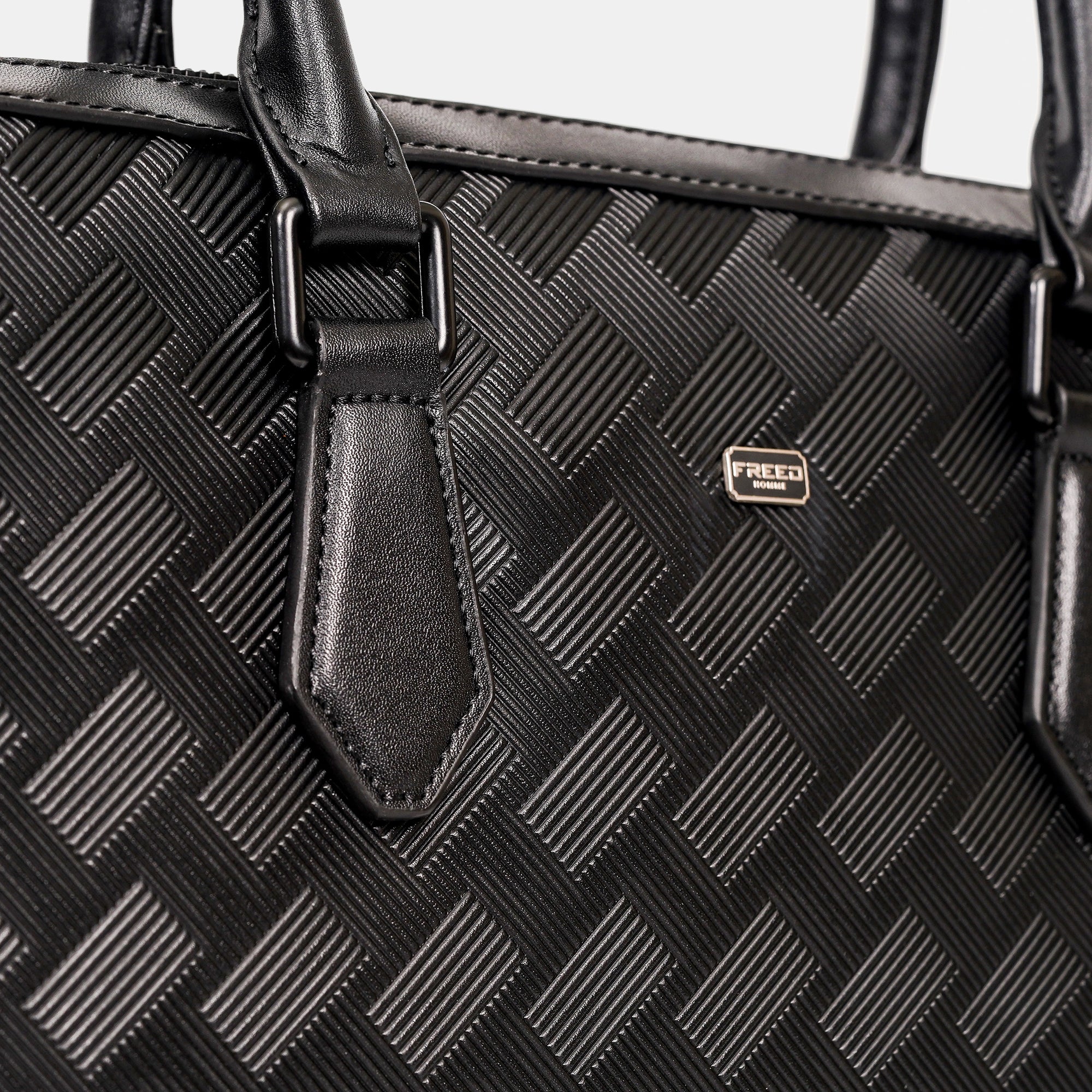 【FREED】編織壓花斜方格公事包