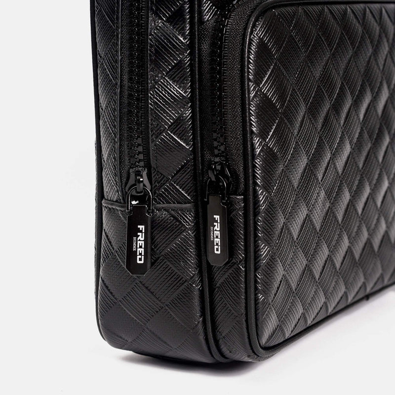 【FREED】編織壓花方格斜肩包 - FREED