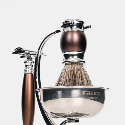 【FREED】雙刃式刮鬍刀天行者禮盒五件組 - 馬鞍棕