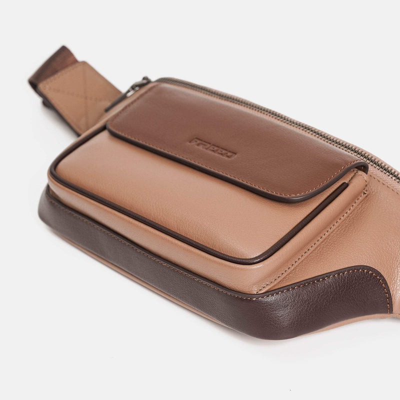 【FREED】手工拼色真皮胸包 - FREED