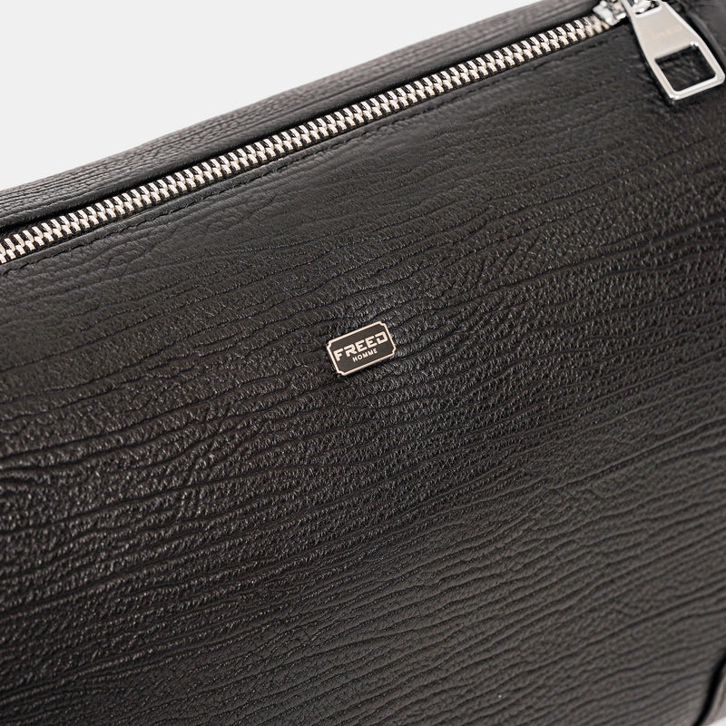 【FREED】真皮壓紋圓筒斜背包